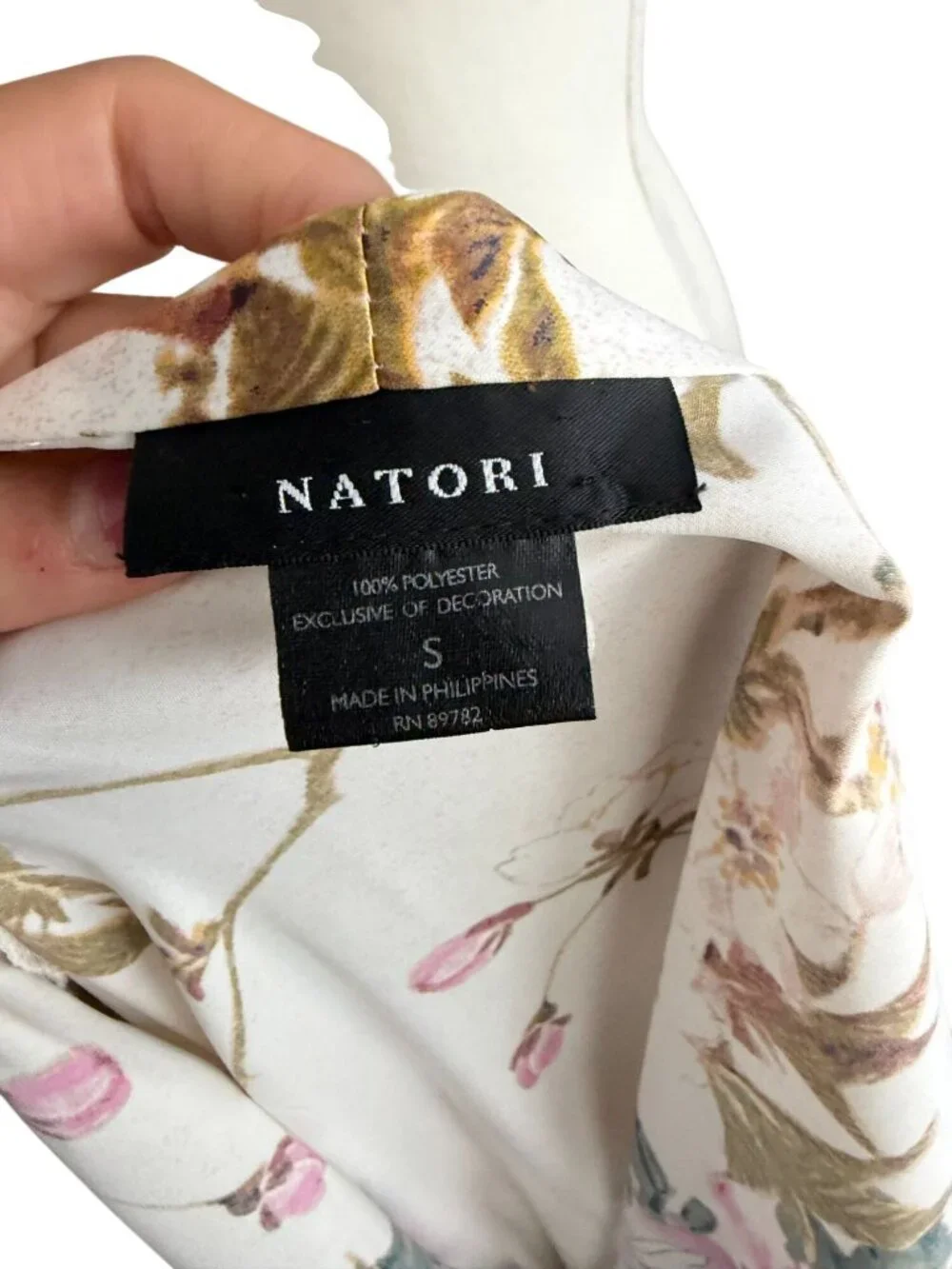 NATORI Floral Slip Belted Robe Size Small - Picture 8 of 8